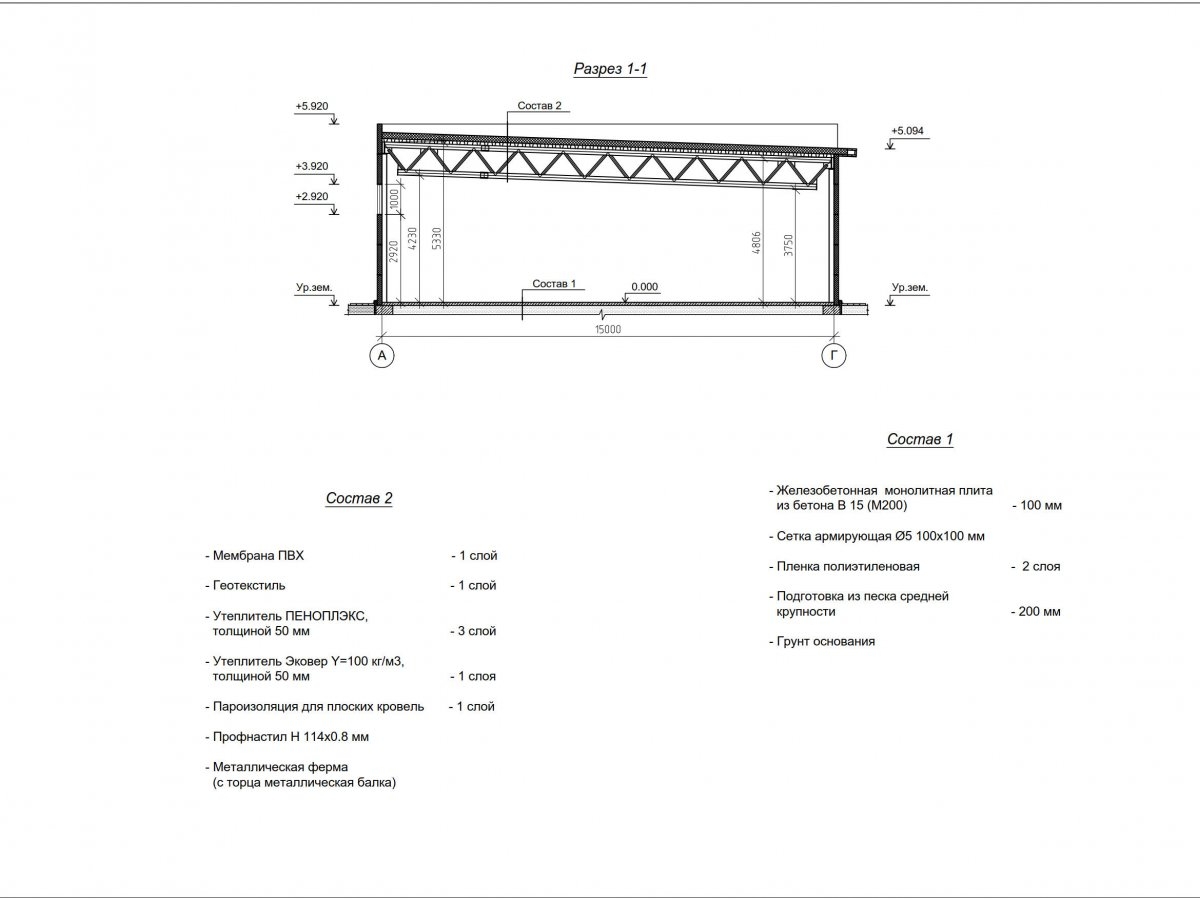 Планировка Магазин из сэндвич панелей с холодным складом -  фото 2