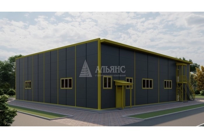 3D визуализация Грузовое СТО из сэндвич-панелей - фото 4