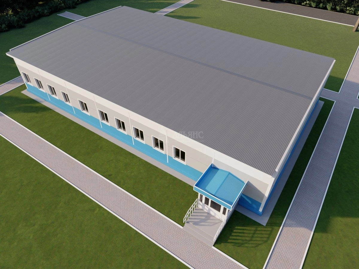 3D визуализация Офисное здание из сэндвич-панелей  - фото 5