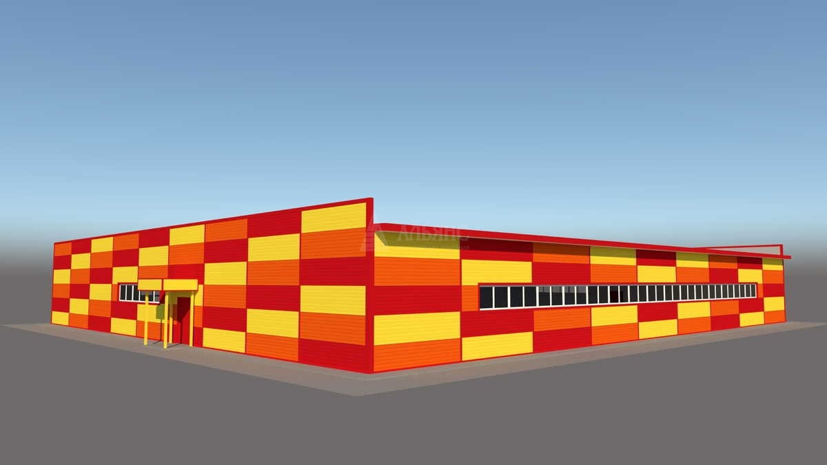 3D визуализация Торговый центр из сэндвич-панелей - фото 4