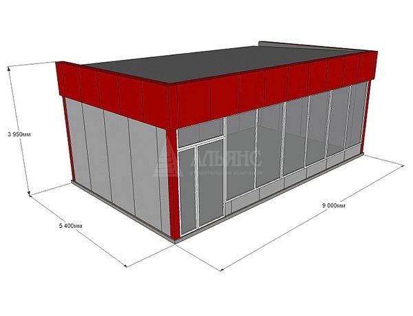 3D визуализация Цветочный павильон из сэндвич-панелей - фото 2