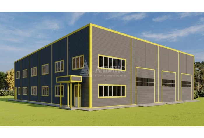 3D визуализация Грузовое СТО из сэндвич-панелей - фото 7